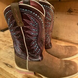 Ariat Kids Vaquera Western Boots Weathered Brown Size 3.5